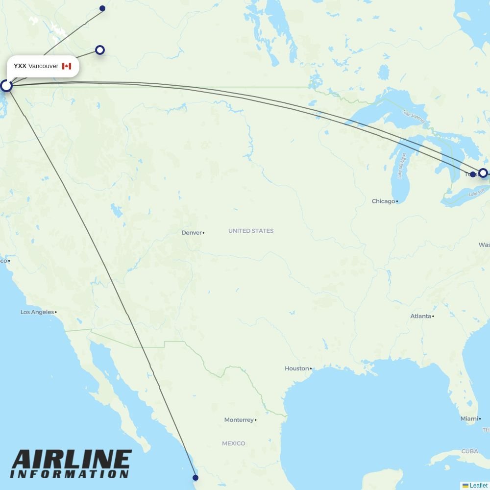 Flair routes from YXX