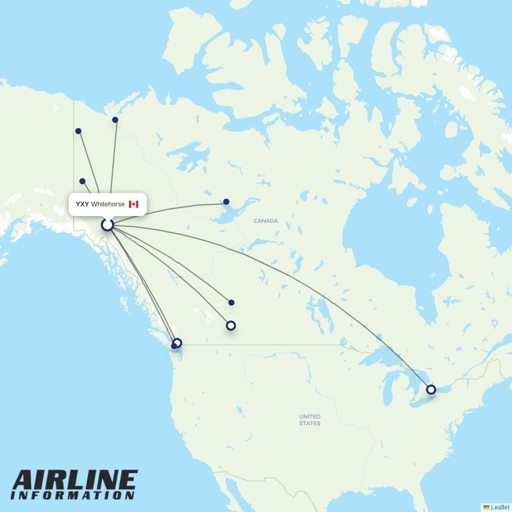 Air North routes from YXY