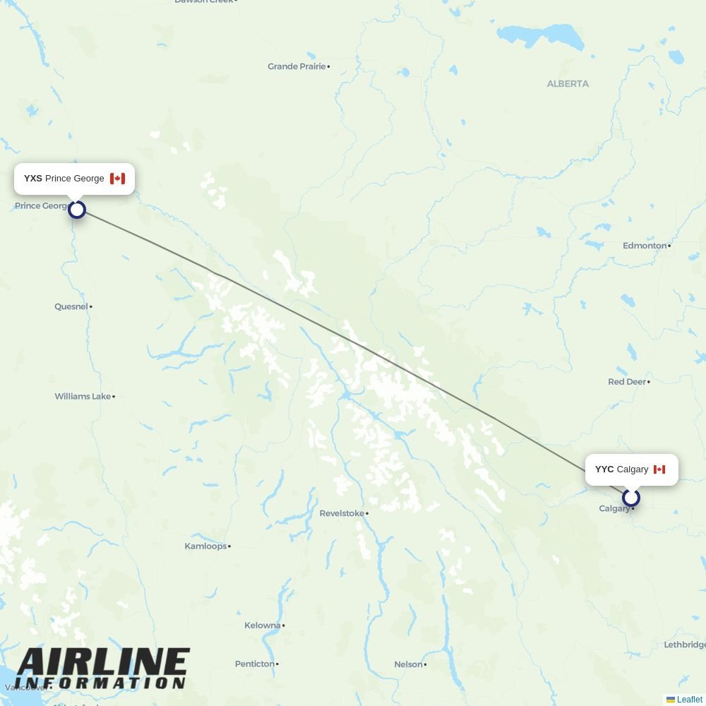 CMA routes from YYC