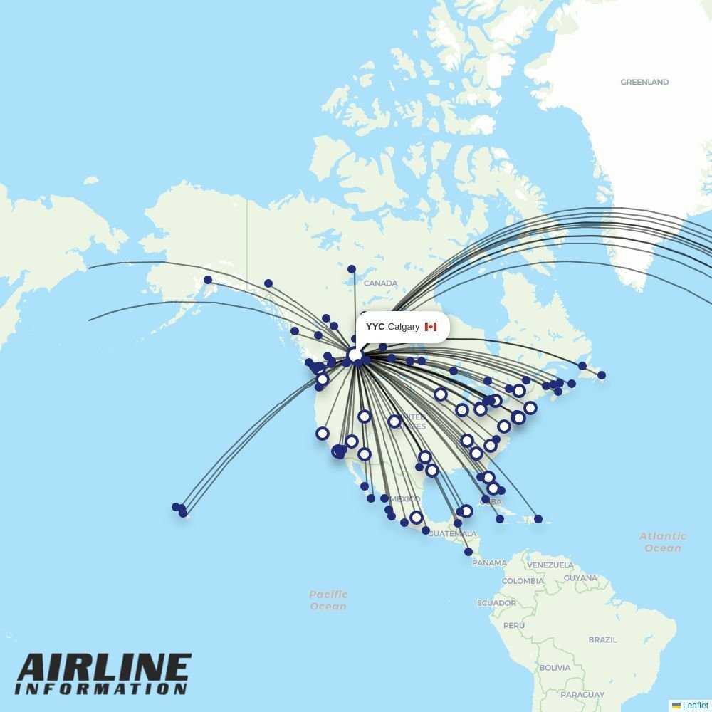 Flair routes from YYC