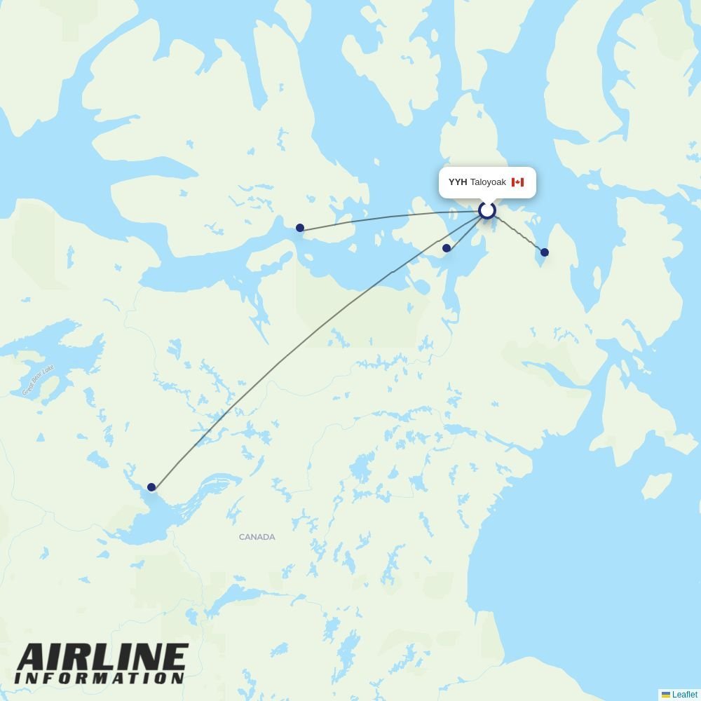 Canadian North routes from YYH