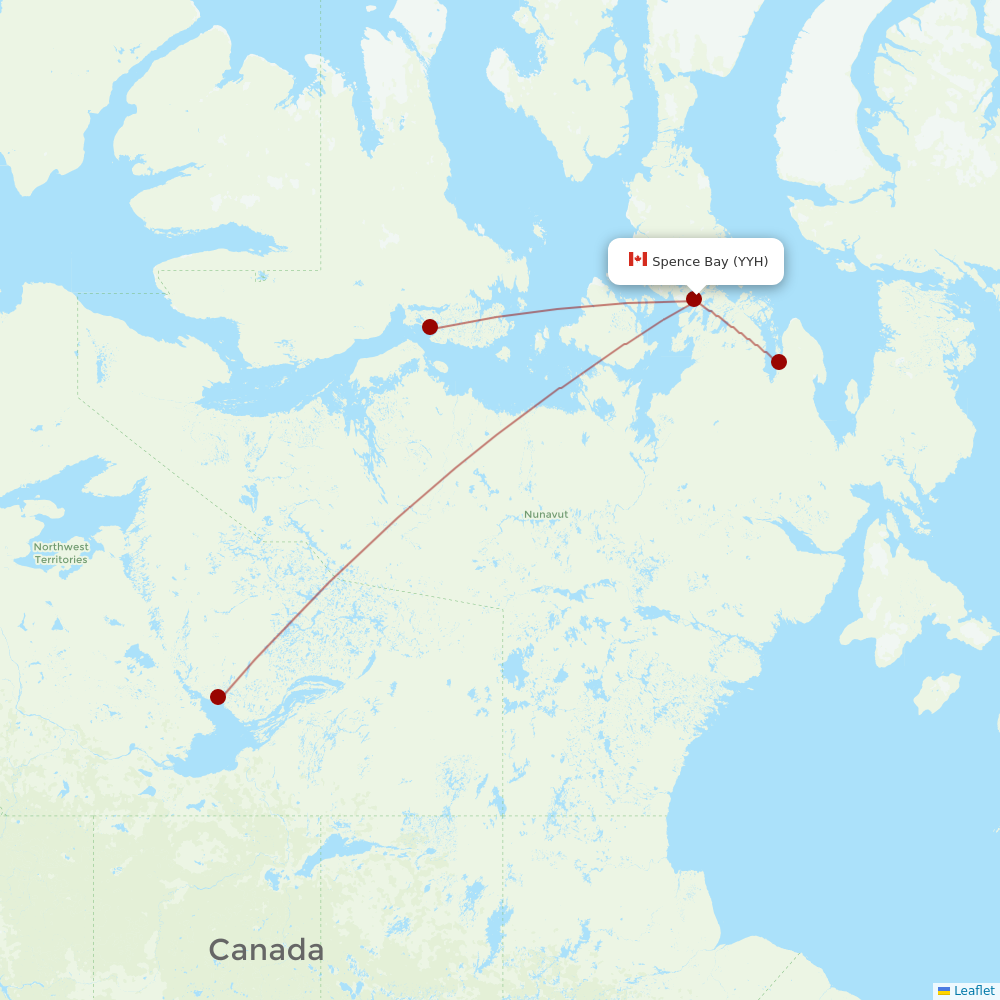 Canadian North at YYH route map