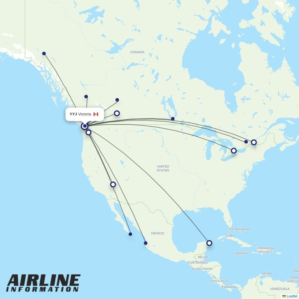 Air North routes from YYJ