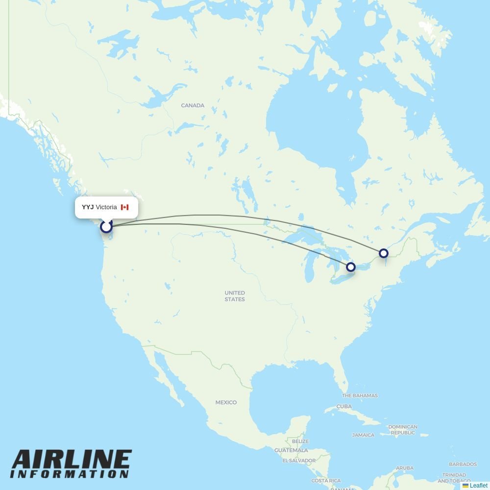 Air Canada routes from YYJ