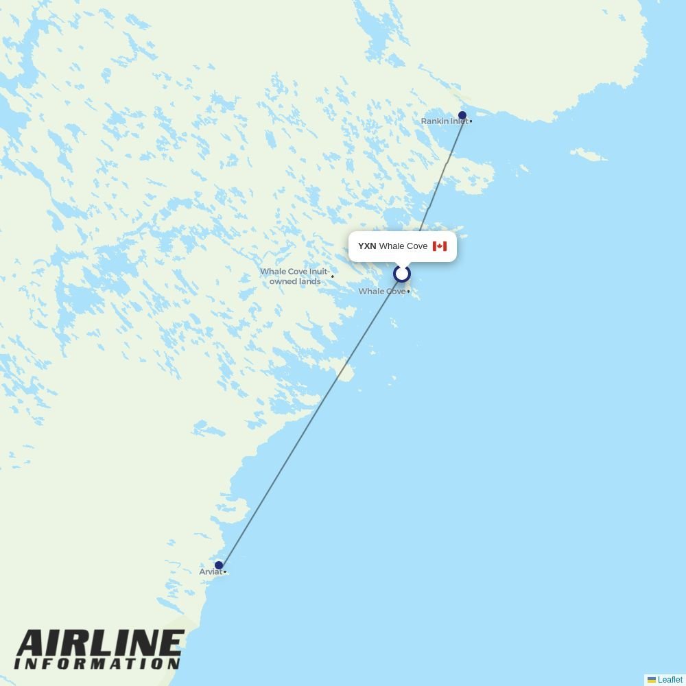 Calm Air International routes from YYQ
