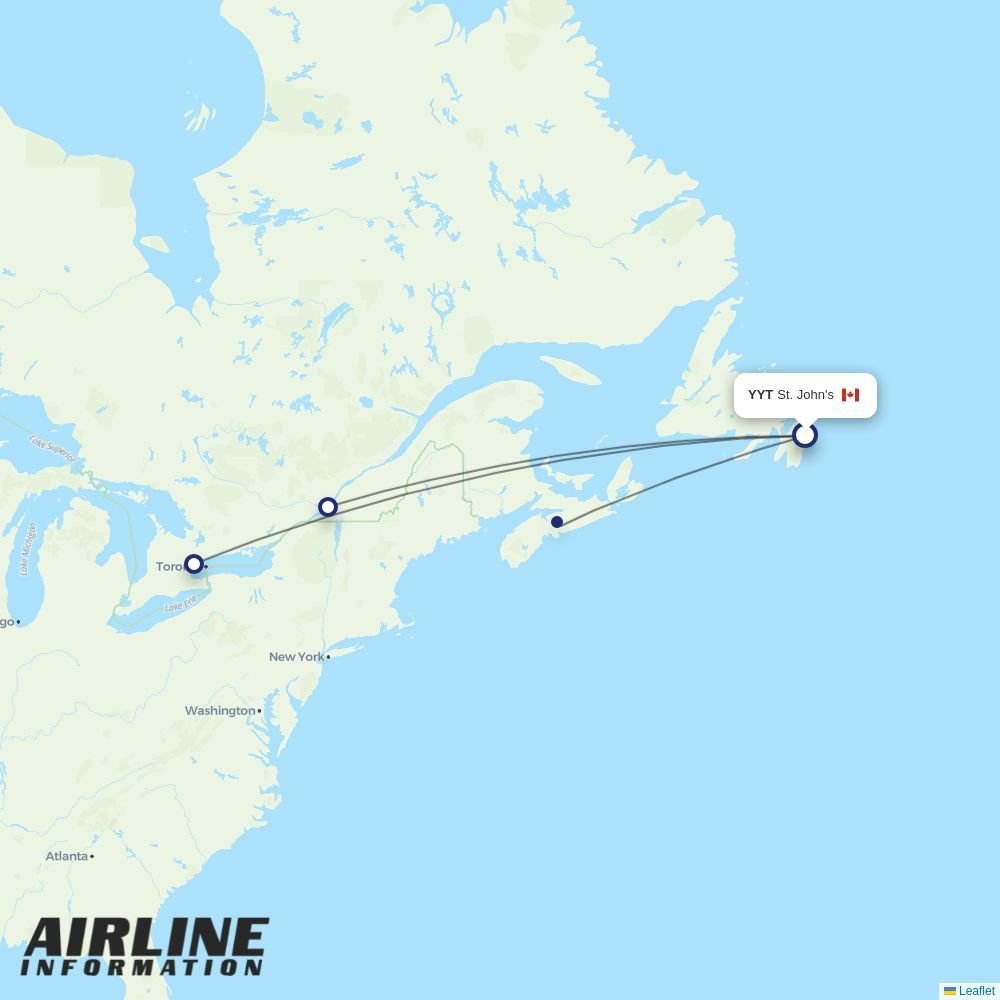 Air Canada routes from YYT