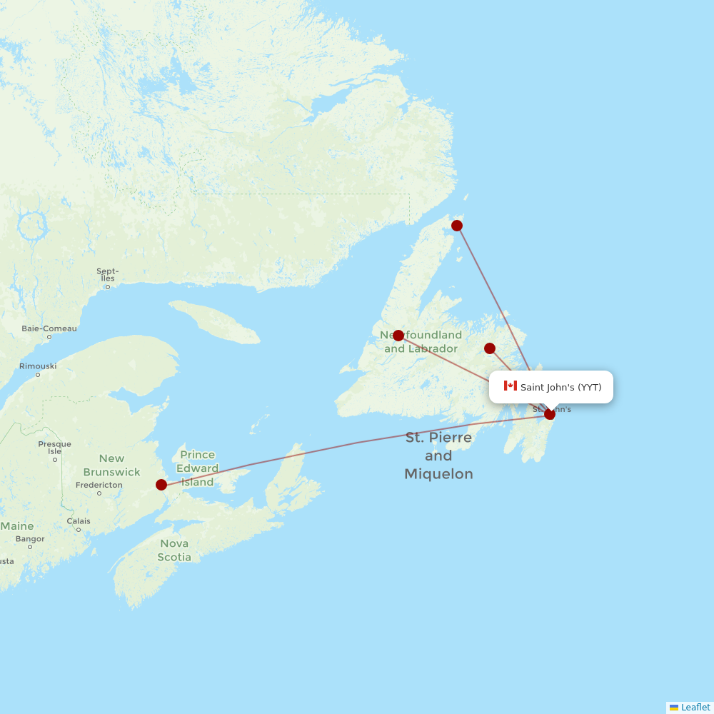 PAL Aerospace at YYT route map