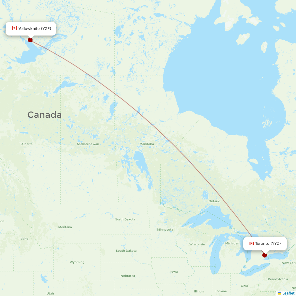 Air North at YYZ route map