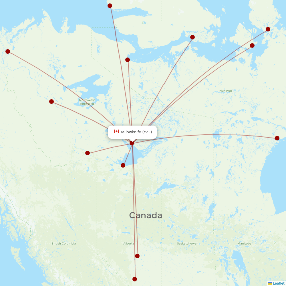 Canadian North at YZF route map