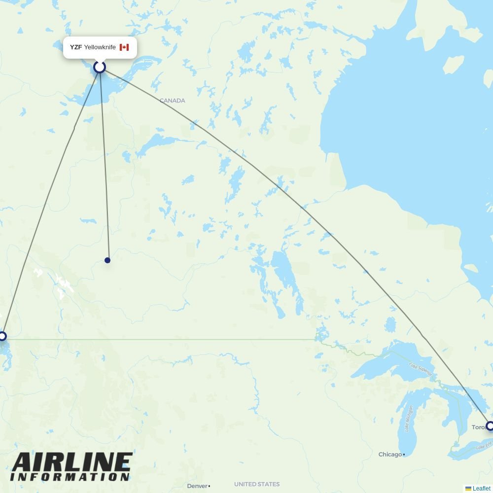 Air Canada routes from YZF