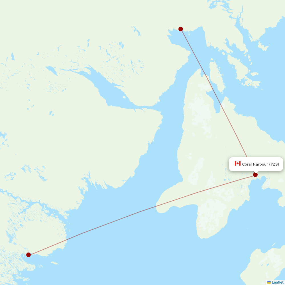 Calm Air International at YZS route map