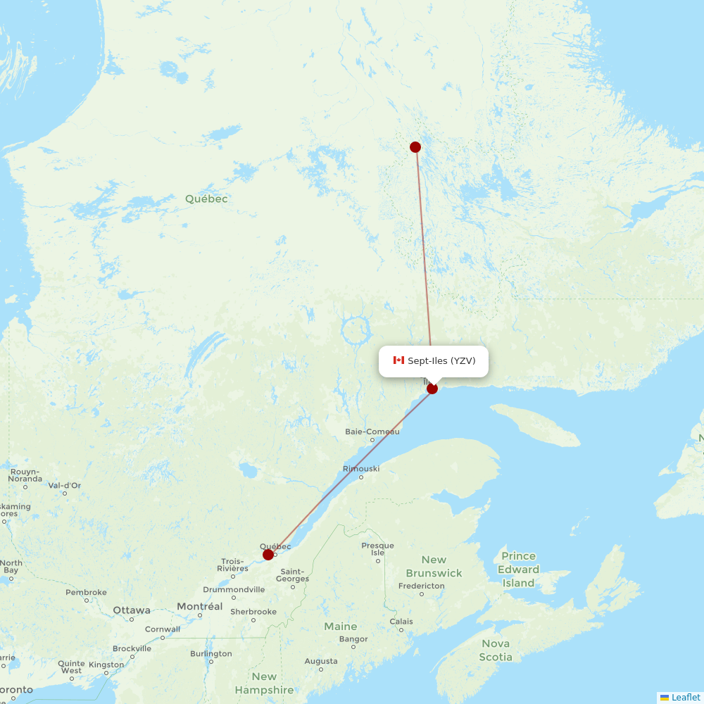 Air Inuit at YZV route map