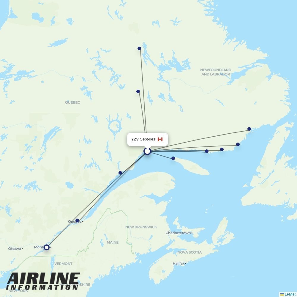 Air Liaison routes from YZV