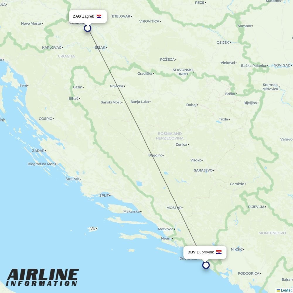 Airlines with flights from Zagreb to Dubrovnik (ZAG to DBV) | Airline ...