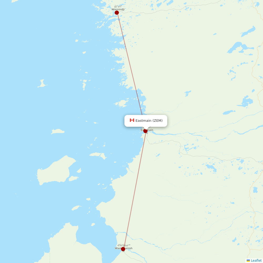 Air Creebec at ZEM route map