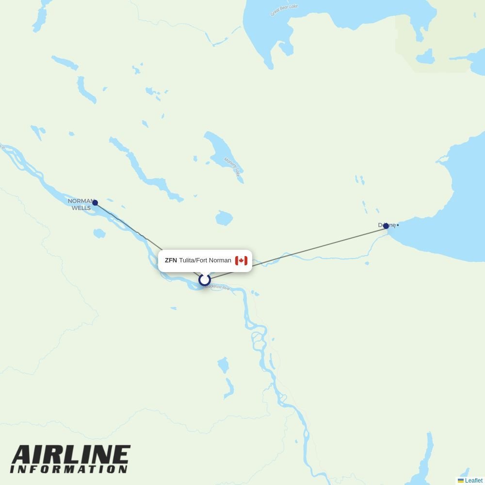 North Wright Air routes from ZFN