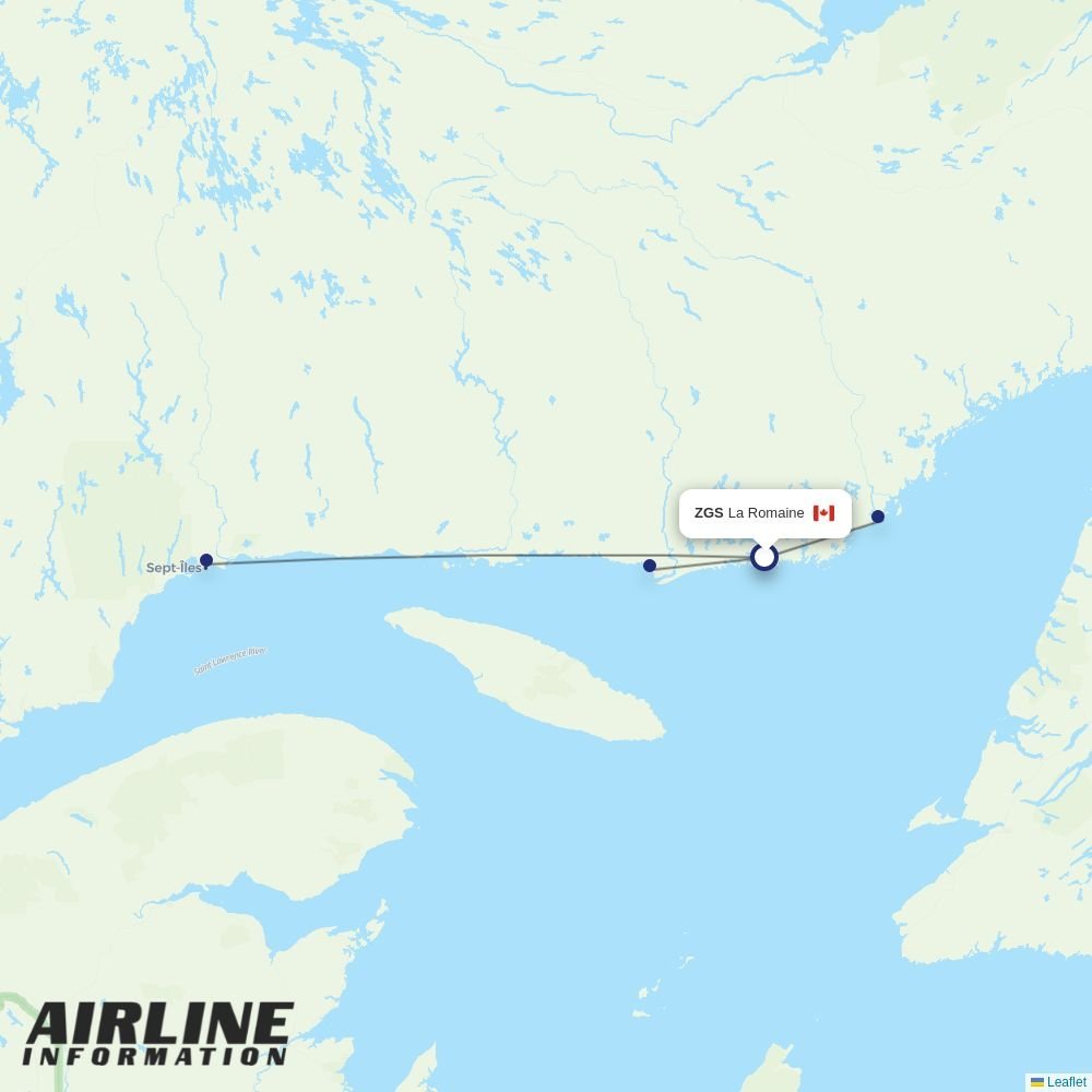 Air Liaison routes from ZGS