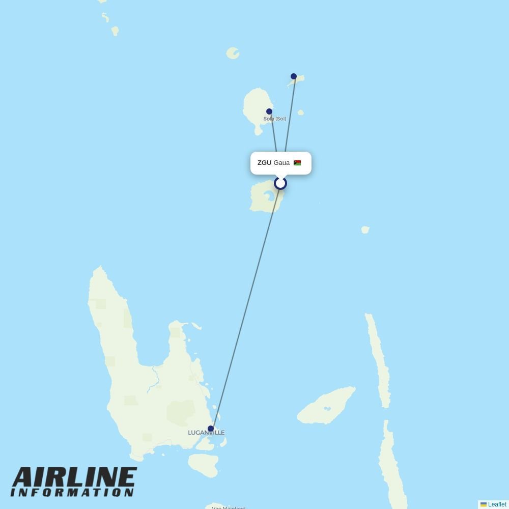 Air Vanuatu routes from ZGU