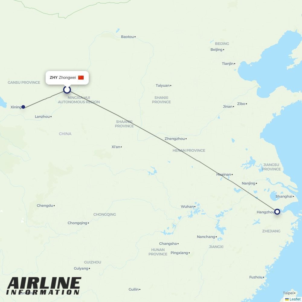 Capital Airlines routes from ZHY