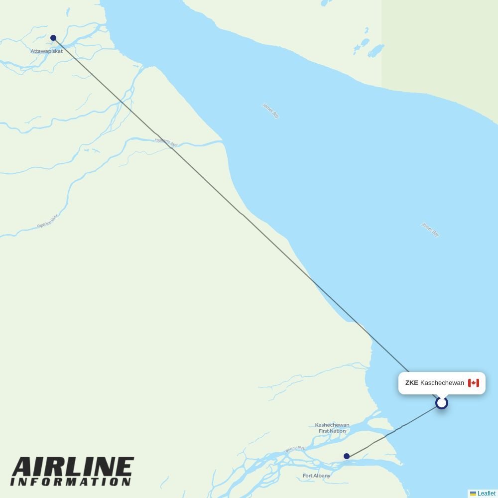 Air Creebec routes from ZKE