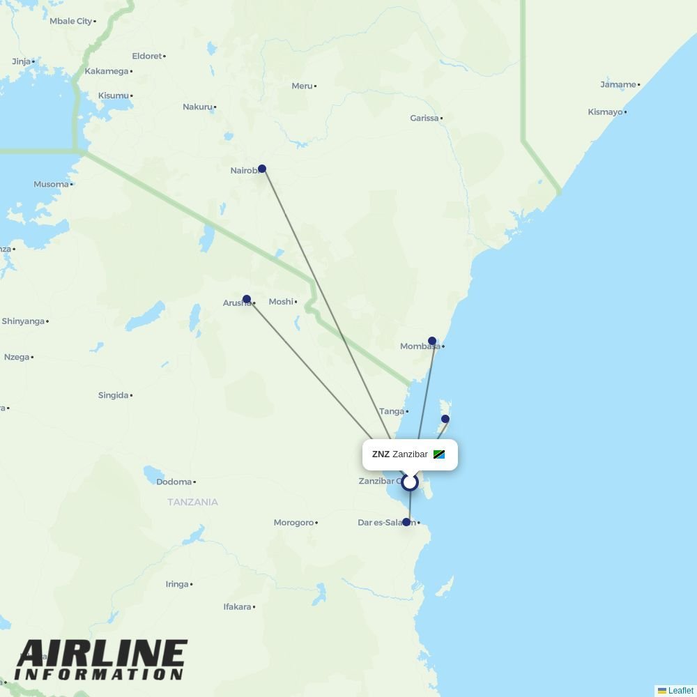  routes from ZNZ