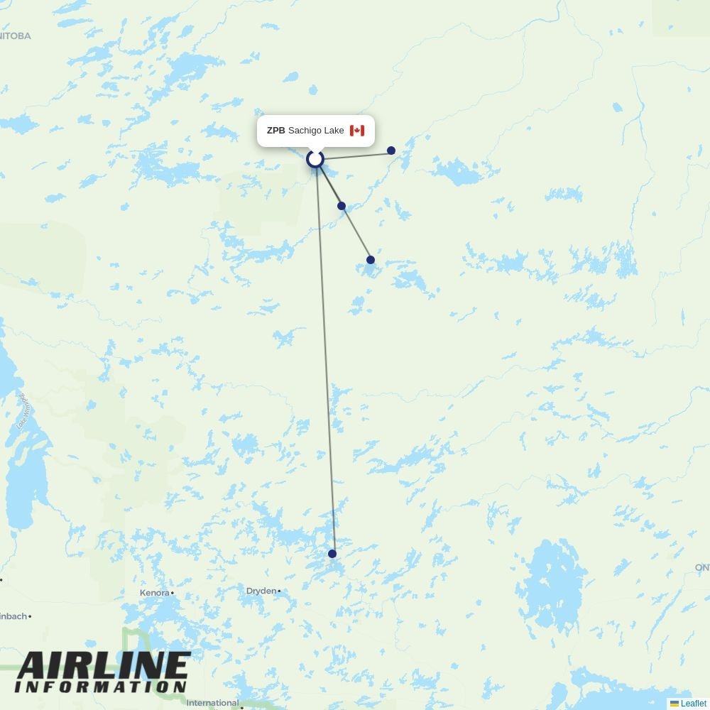 North Star Air routes from ZPB
