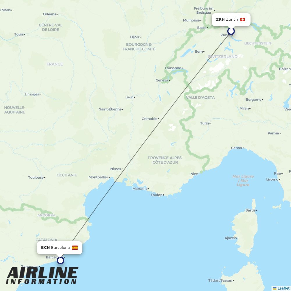 Vueling routes from ZRH