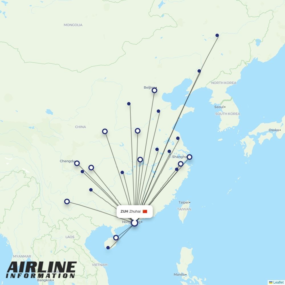 China Southern routes from ZUH