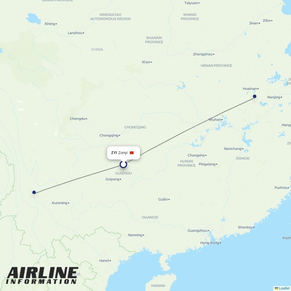 Lucky Air routes from ZYI