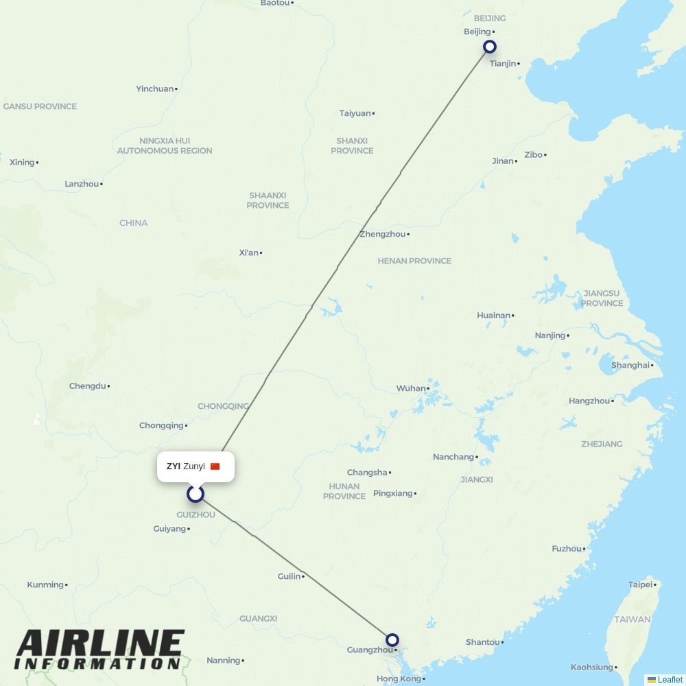 China Southern routes from ZYI