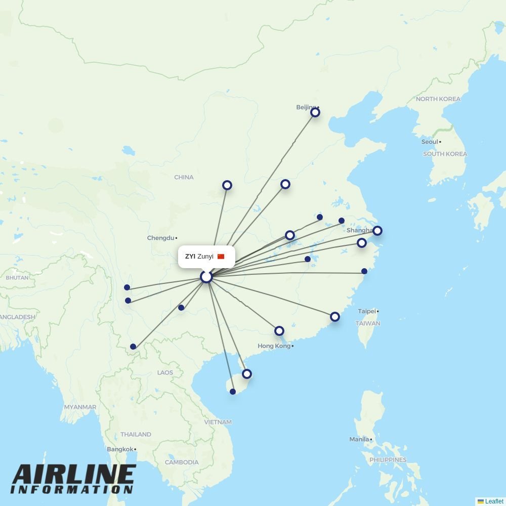 Loong Air routes from ZYI